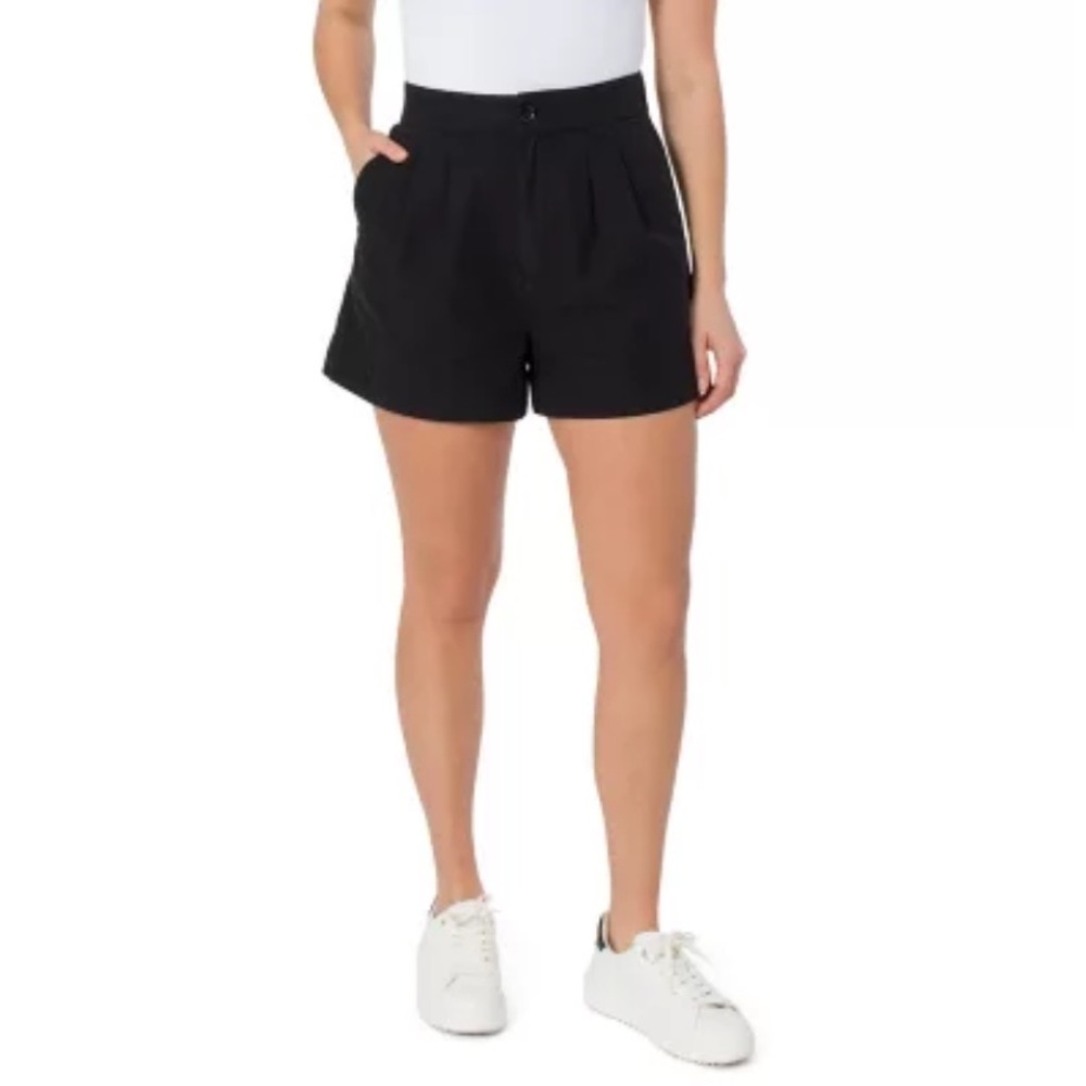 Joie pleated linen blend black shorts NWT large